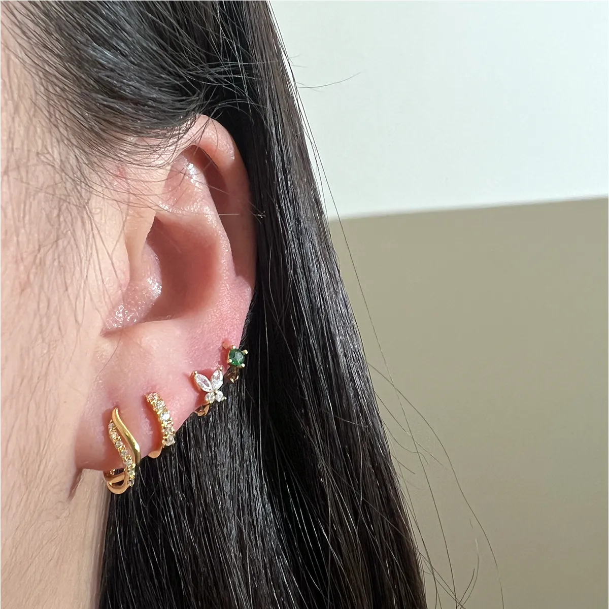 Crystal Huggie Earring sold by NABI LONDON product image thumbnail 3