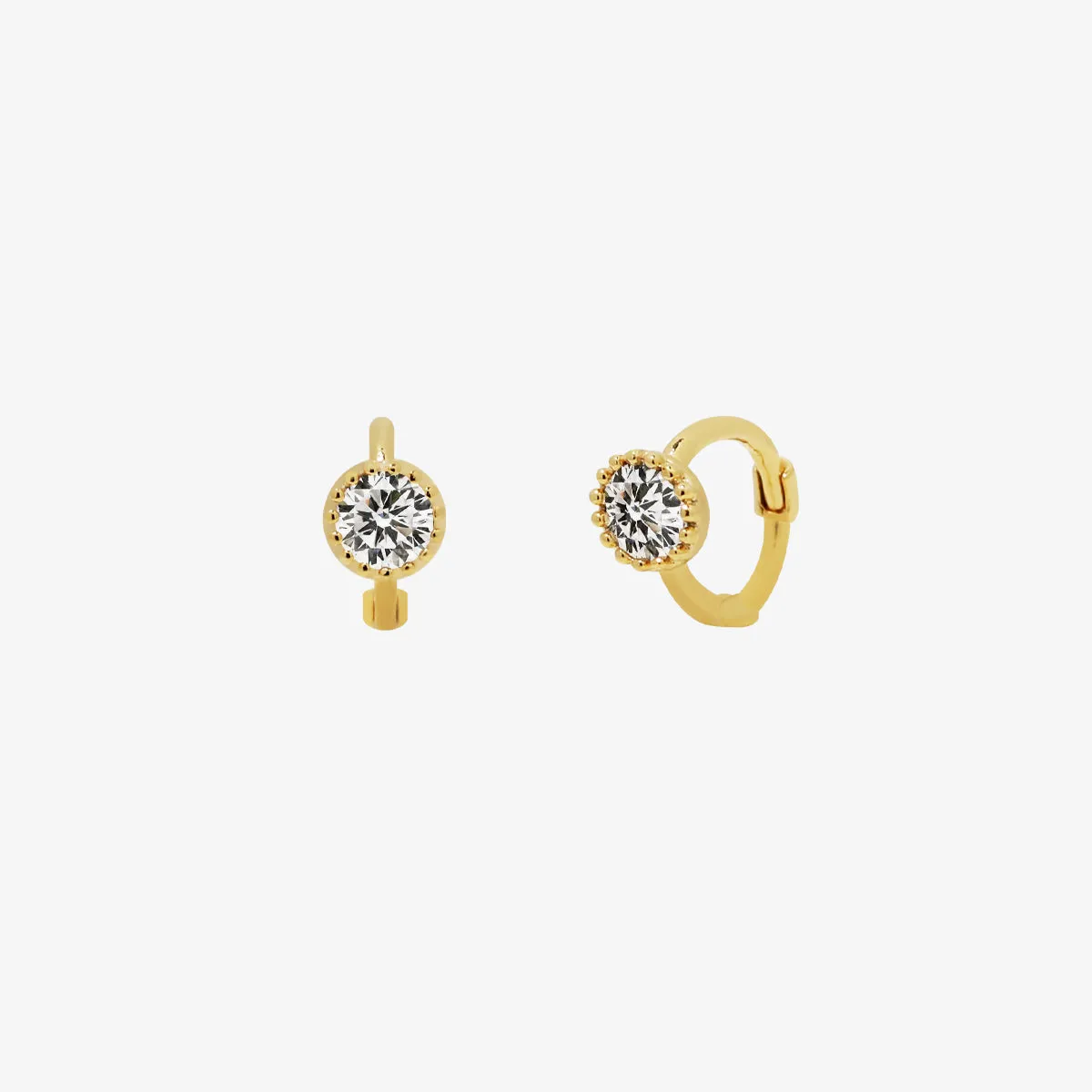 Circle Cubic Huggie Earring sold by NABI LONDON