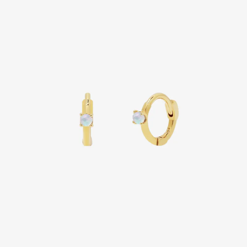 Opal Slim Huggie Earring sold by NABI LONDON