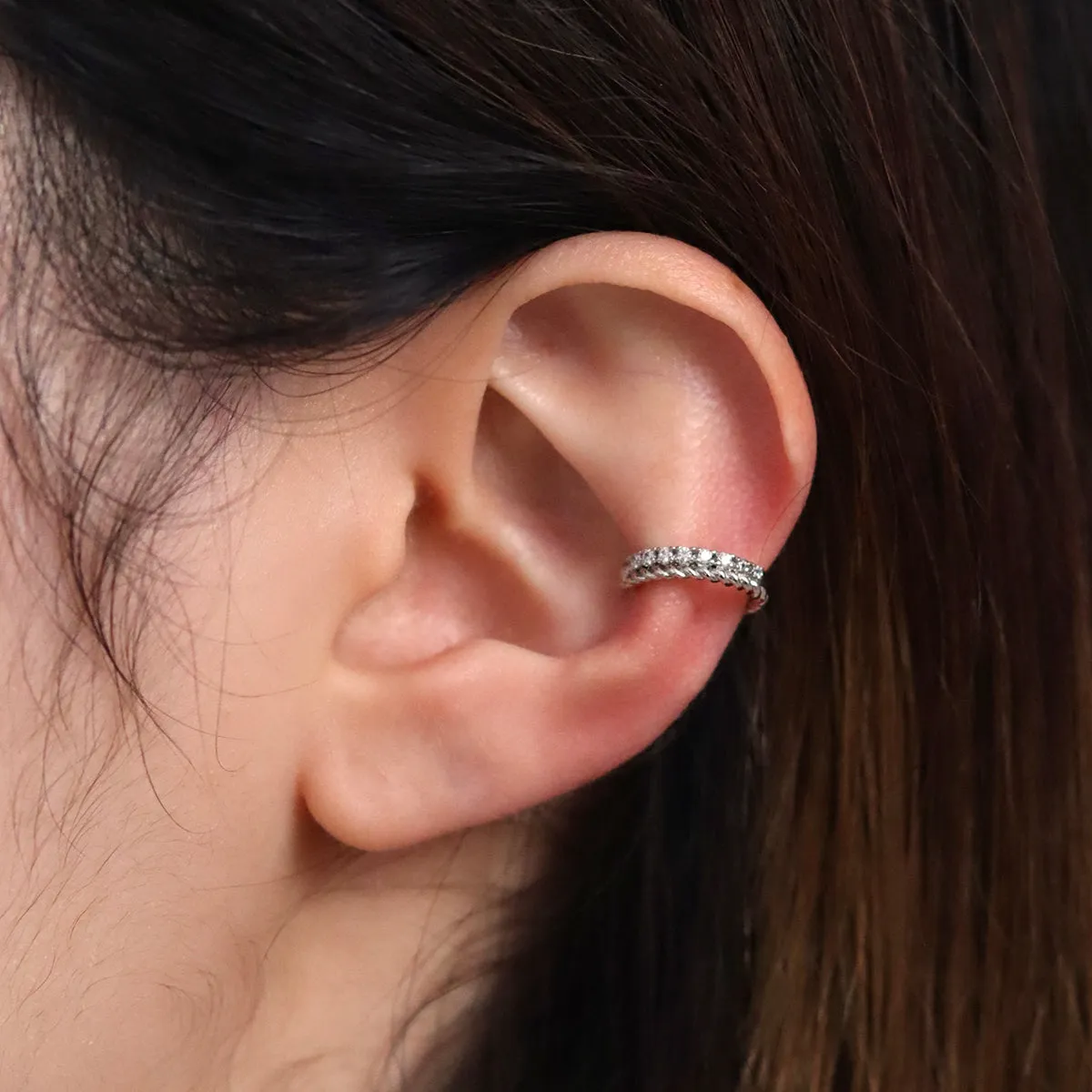 Simple Line Sparkle Ear Cuff sold by NABI LONDON product image thumbnail 3