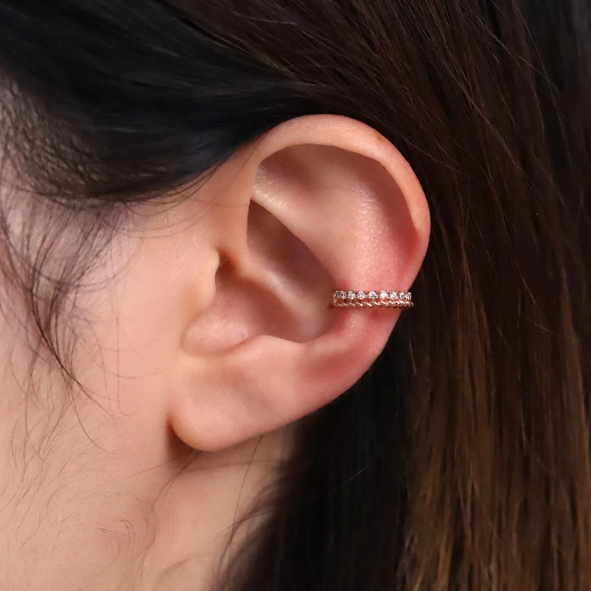 Simple Line Sparkle Ear Cuff sold by NABI LONDON product image thumbnail 4