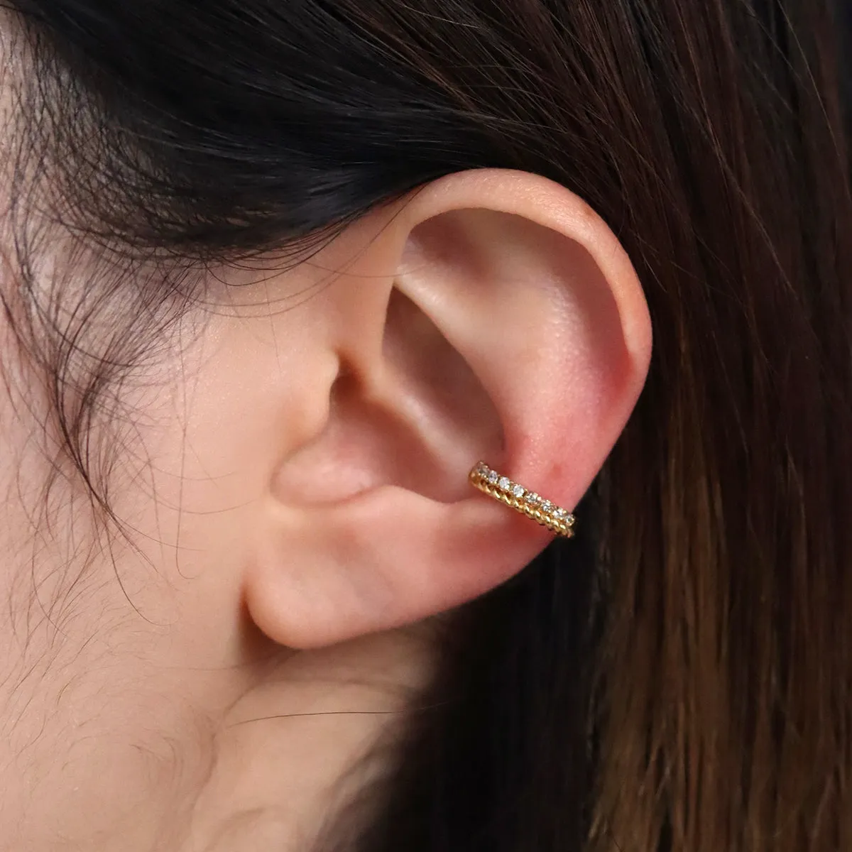 Simple Line Sparkle Ear Cuff sold by NABI LONDON product image thumbnail 2