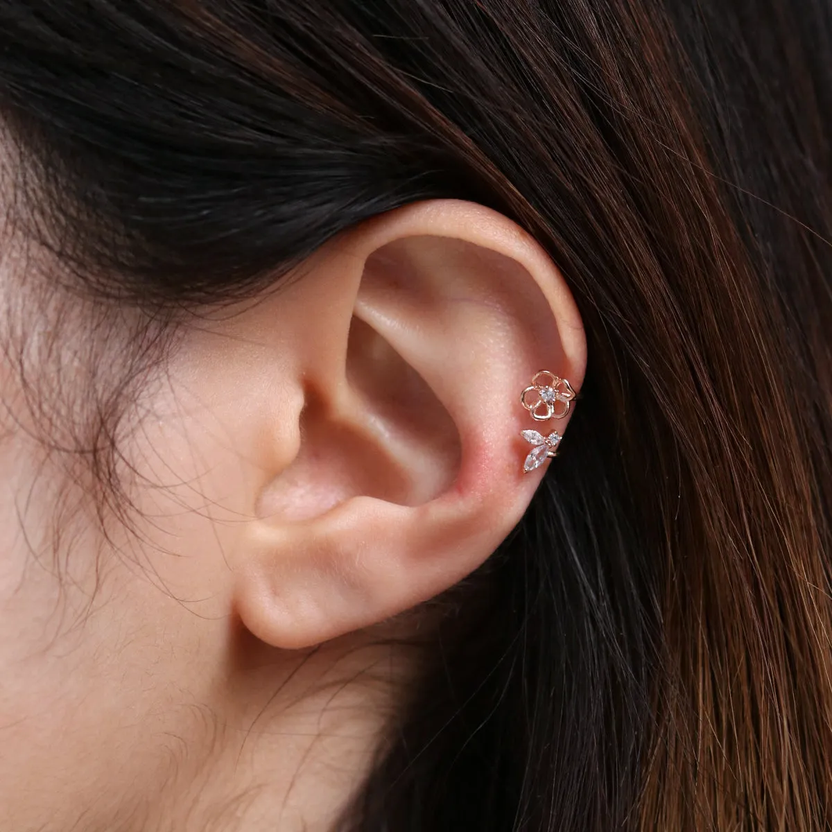 Butterfly Flower Ear Cuff sold by NABI LONDON product image thumbnail 4