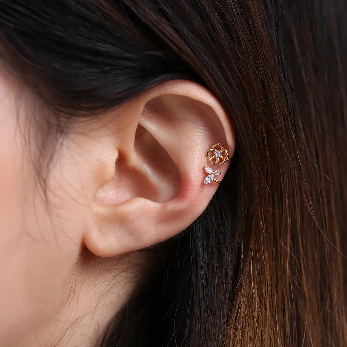 Butterfly Flower Ear Cuff sold by NABI LONDON product image thumbnail 2