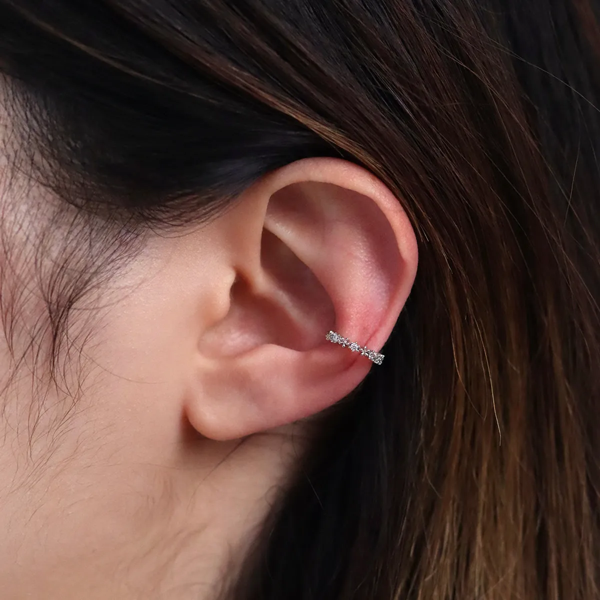 Flower Cubic Ear Cuff sold by NABI LONDON product image thumbnail 3