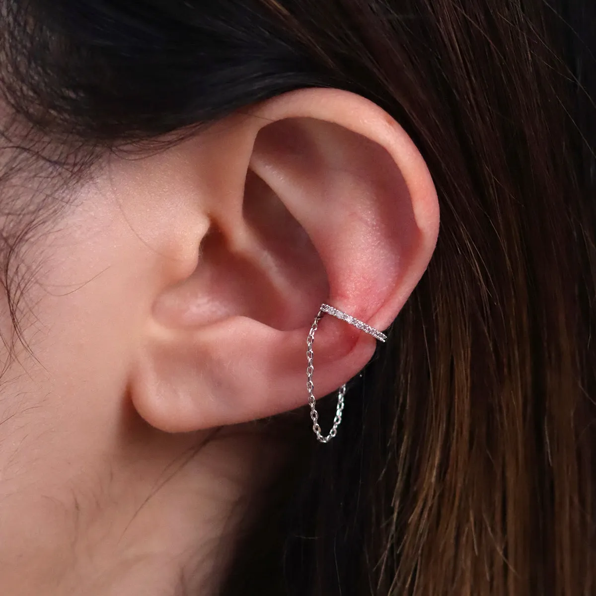 Sparkle Chain Drop Ear Cuff sold by NABI LONDON product image thumbnail 3