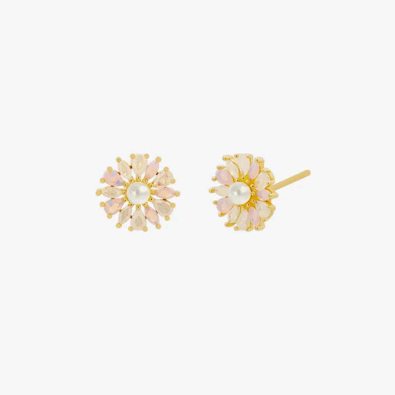 Daisy Pearl and Moonstone Earrings sold by NABI LONDON