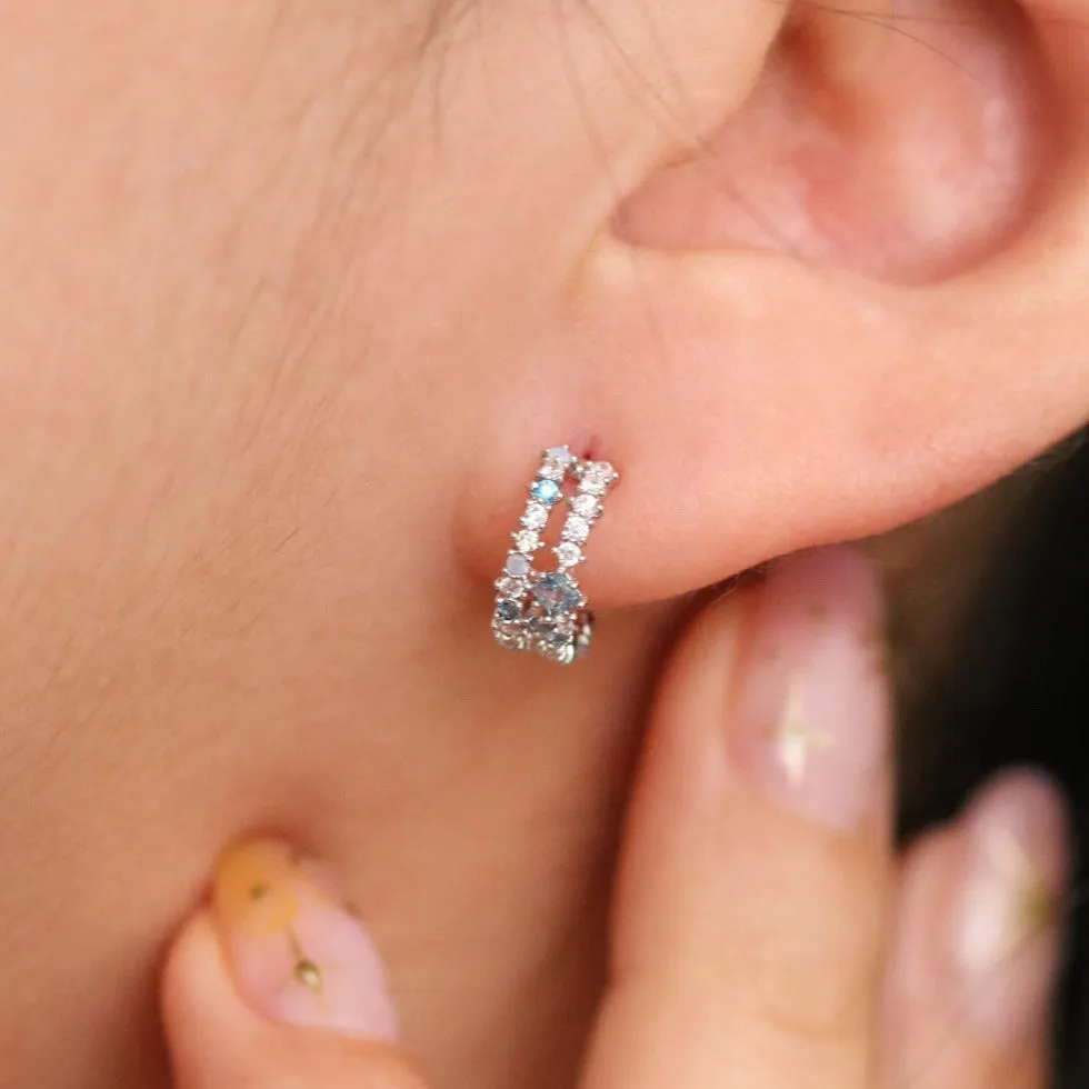 Blue Topaz and Moonstone Semi-Hoop Earrings sold by NABI LONDON product image thumbnail 2