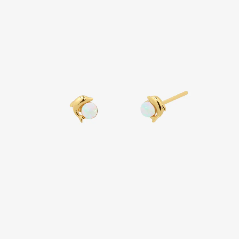 Opal Dolphin earrings sold by NABI LONDON