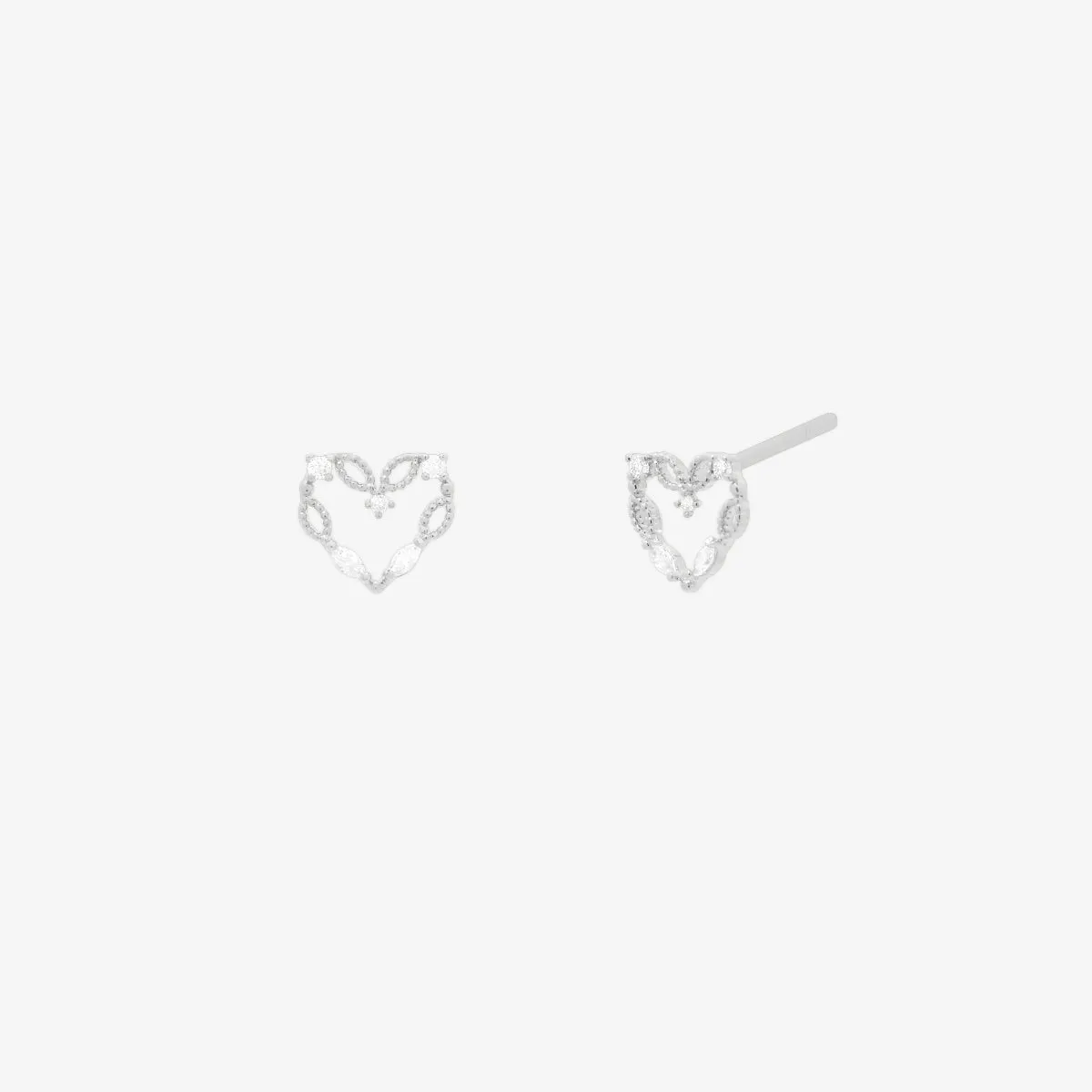 Cubic angled heart earrings sold by NABI LONDON product image thumbnail 5