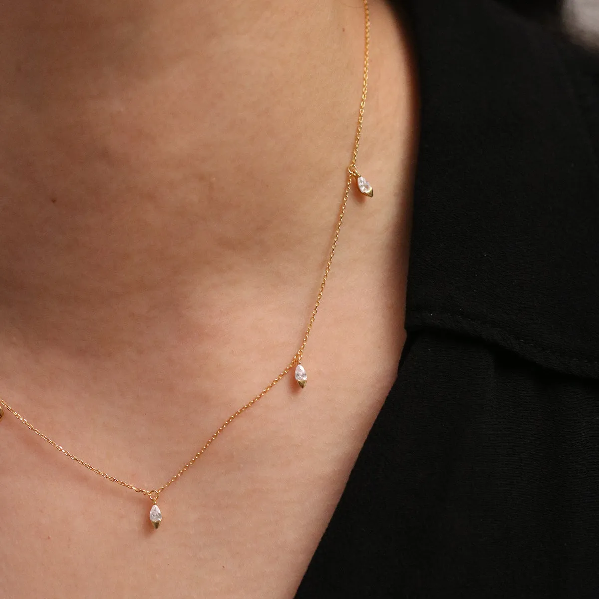 Dangle tear necklace sold by NABI LONDON product image thumbnail 3