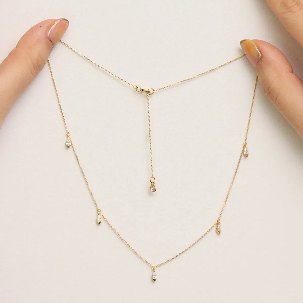 Dangle tear necklace sold by NABI LONDON product image thumbnail 2