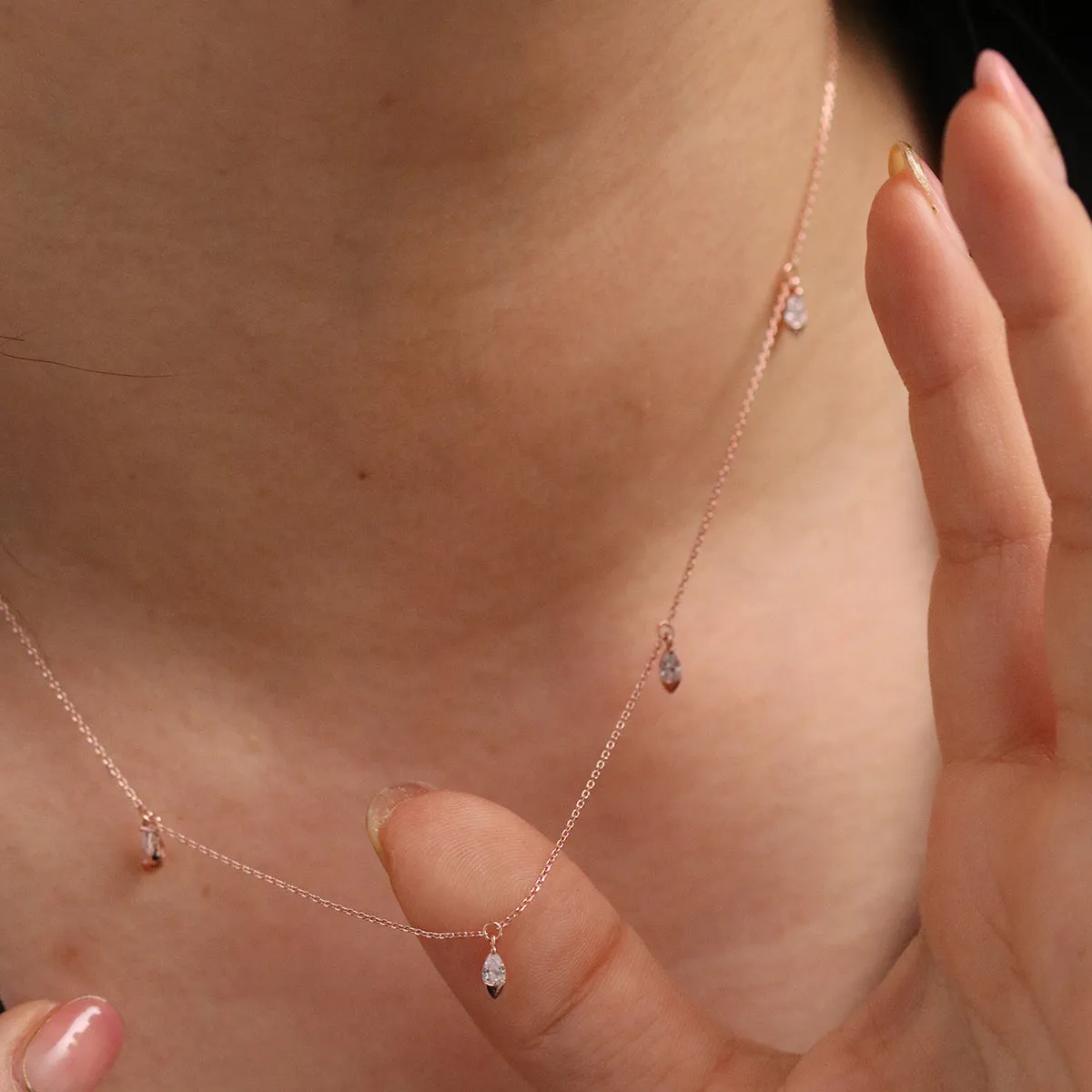 Dangle tear necklace sold by NABI LONDON product image thumbnail 5