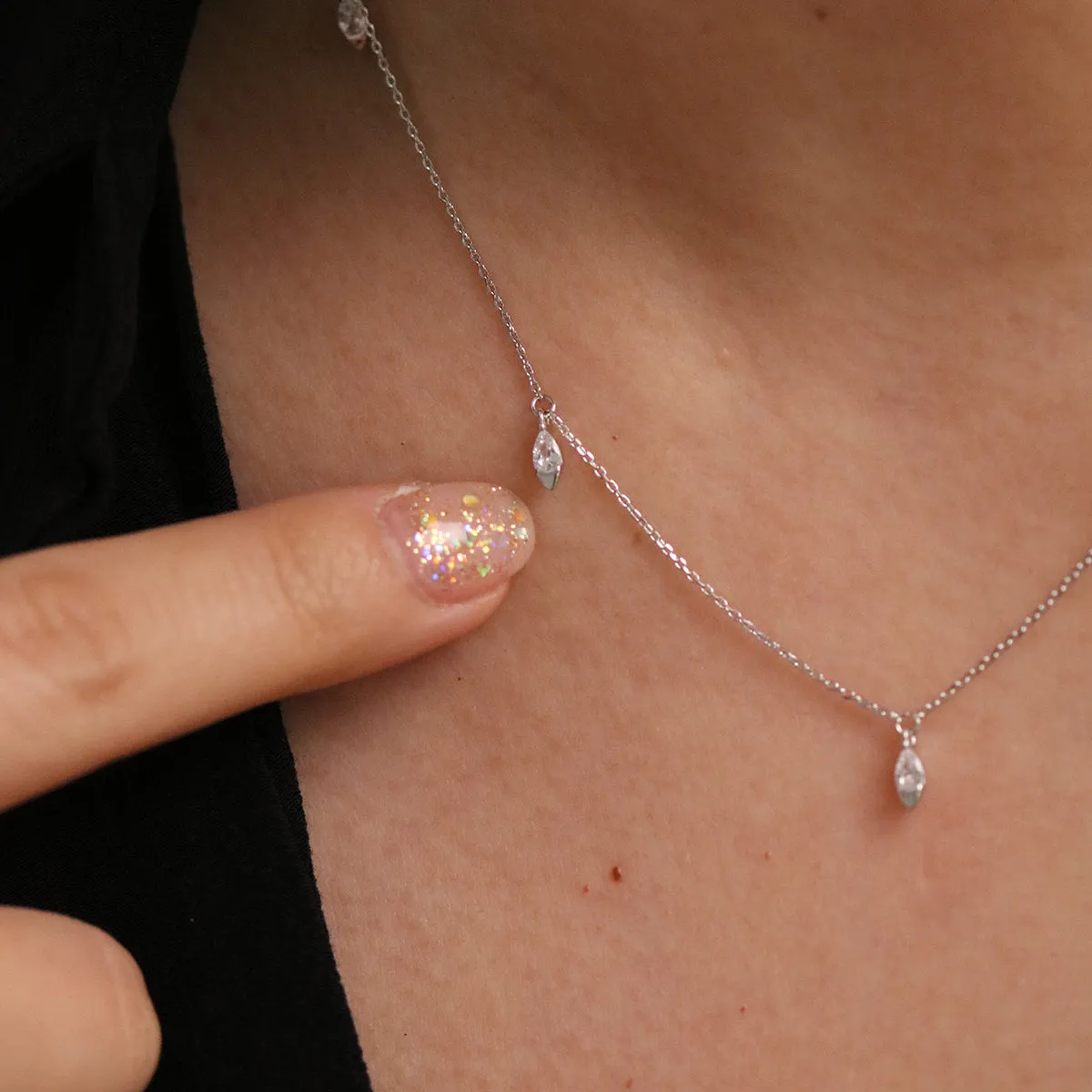 Dangle tear necklace sold by NABI LONDON product image thumbnail 4