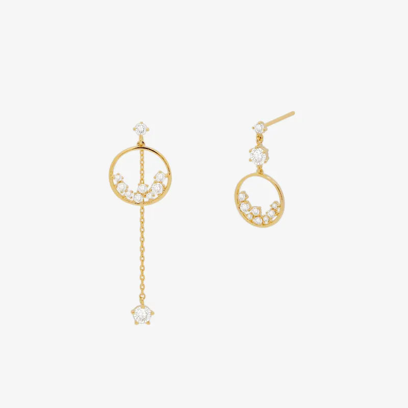 Circle cubic bunch earrings sold by NABI LONDON