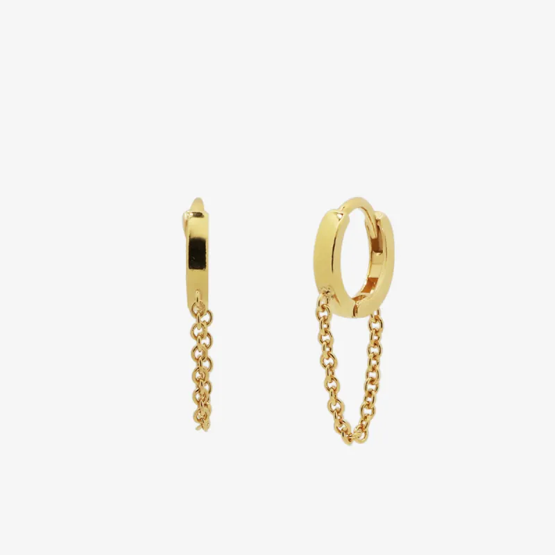 Chain drop huggie earring sold by NABI LONDON
