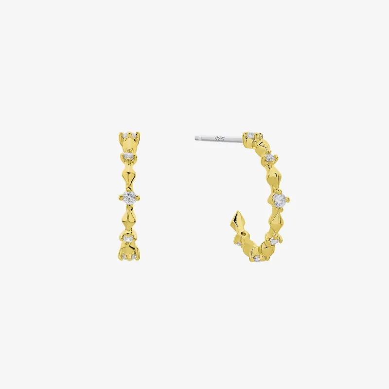 Cubic hoop earrings sold by NABI LONDON