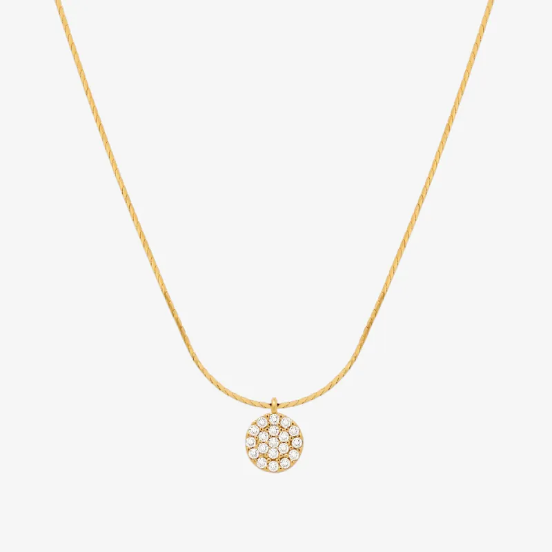 Circle pendant silk necklace sold by NABI LONDON