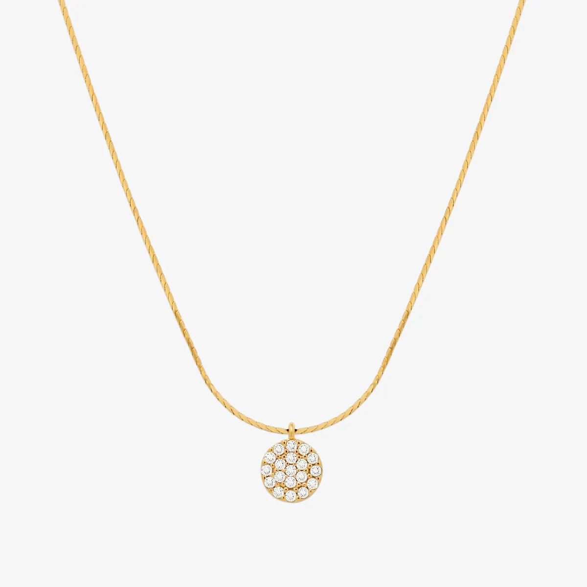 Circle pendant silk necklace sold by NABI LONDON