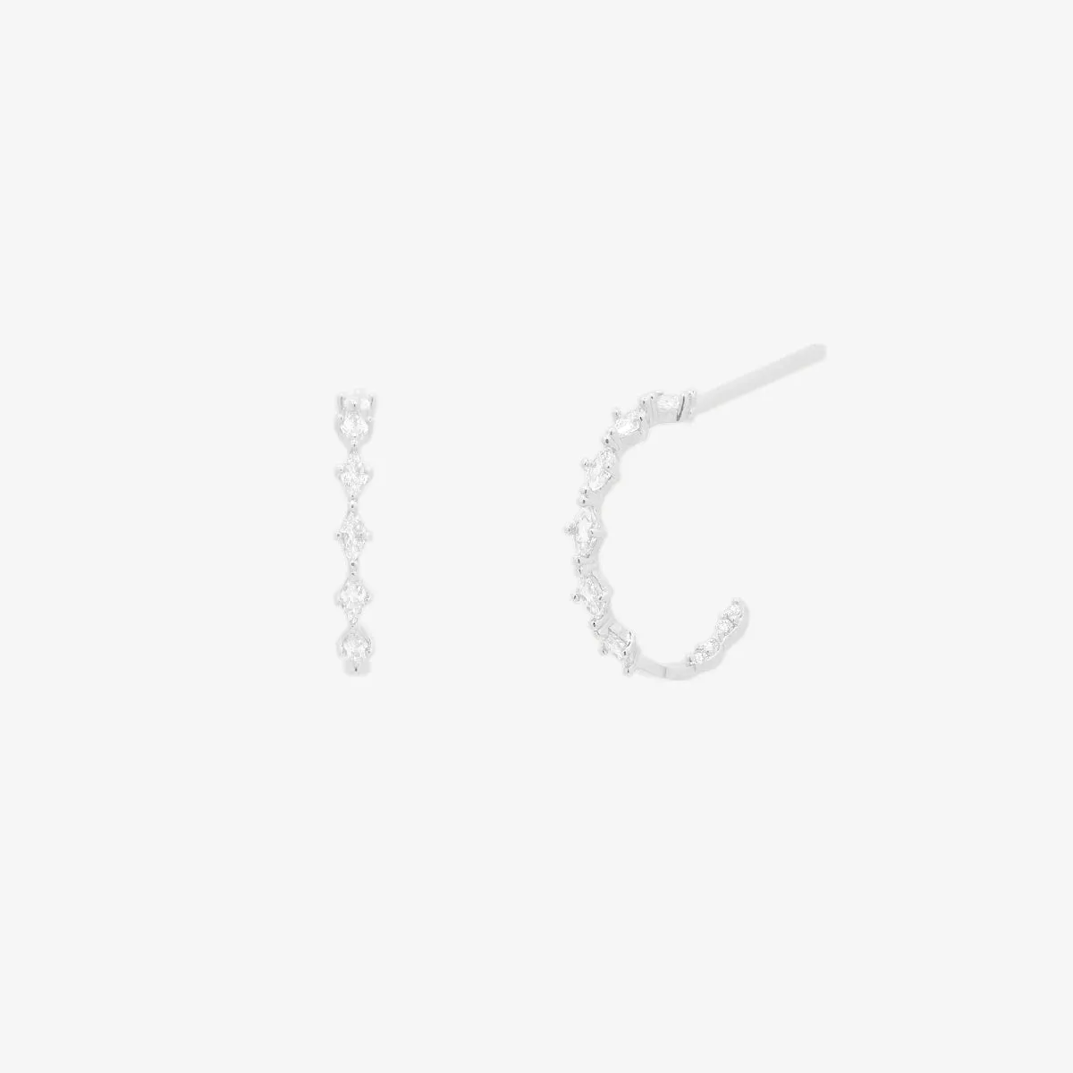 Relay cubic semi-hoop earrings sold by NABI LONDON product image thumbnail 5