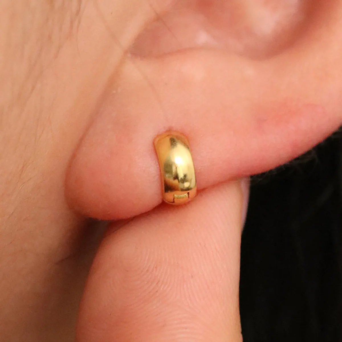 Simple Bold Huggie Earrings sold by NABI LONDON product image thumbnail 4