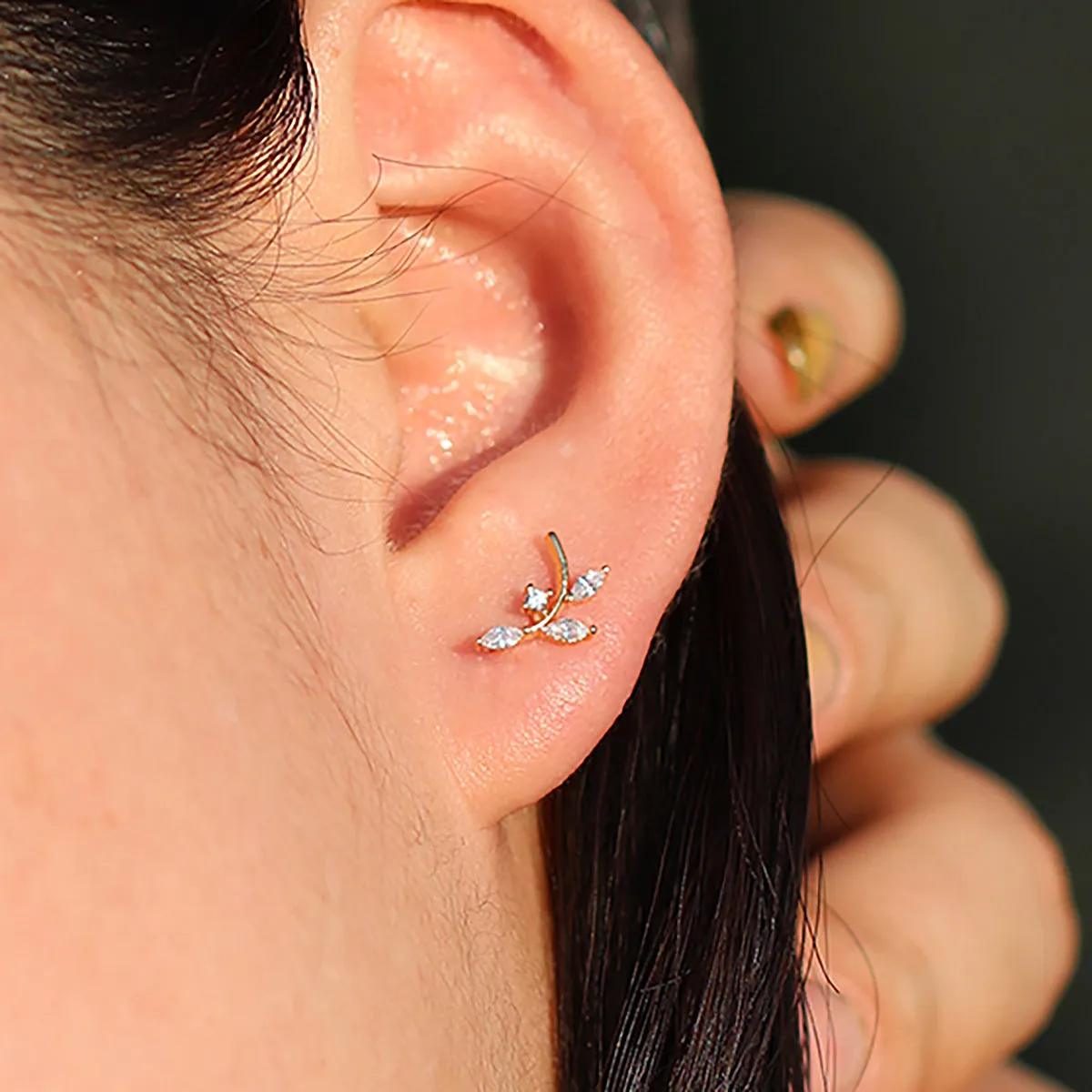 Cubic branch climber earrings sold by NABI LONDON product image thumbnail 4