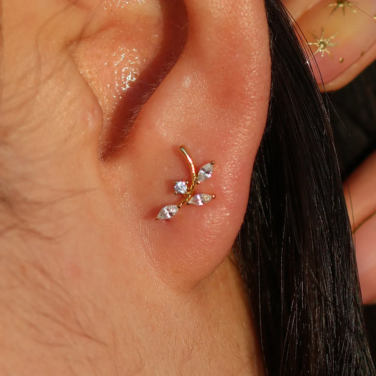 Cubic branch climber earrings sold by NABI LONDON product image thumbnail 2