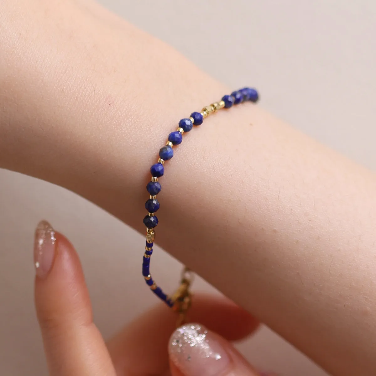 Black onyx beaded bracelet sold by NABI LONDON product image thumbnail 4