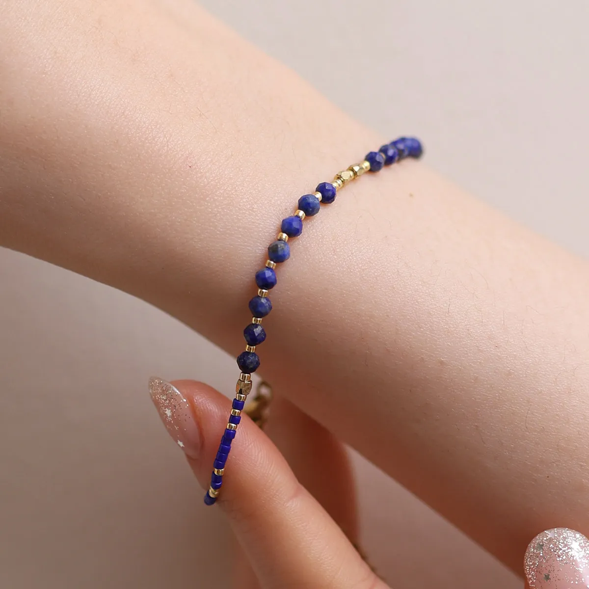 Black onyx beaded bracelet sold by NABI LONDON product image thumbnail 3