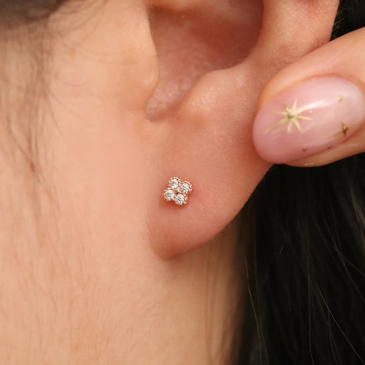 Clover Sparkle Set in Rose gold sold by NABI LONDON product image thumbnail 3