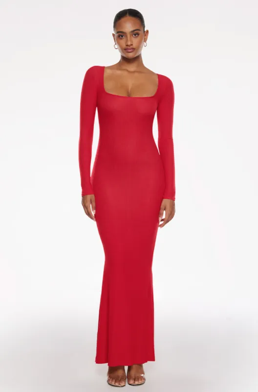 Ribbed Long Sleeve Maxi Dress sold by Essenther