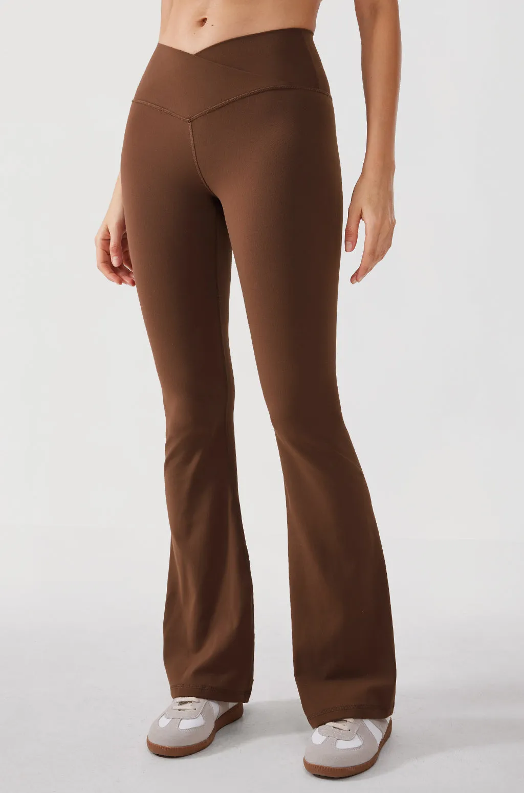 V Cross Waist Flare Leggings 31” sold by Essenther