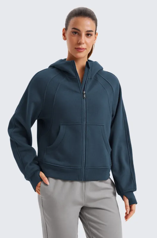 Fleece Lined Oversized Full Zip Hoodies sold by Essenther
