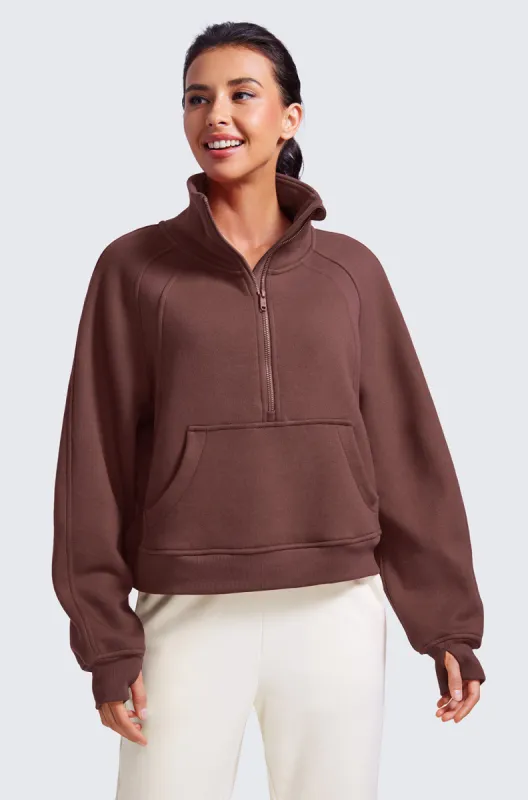 Fleece Lined Funnel Neck Sweatshirt made by CRZ Yoga