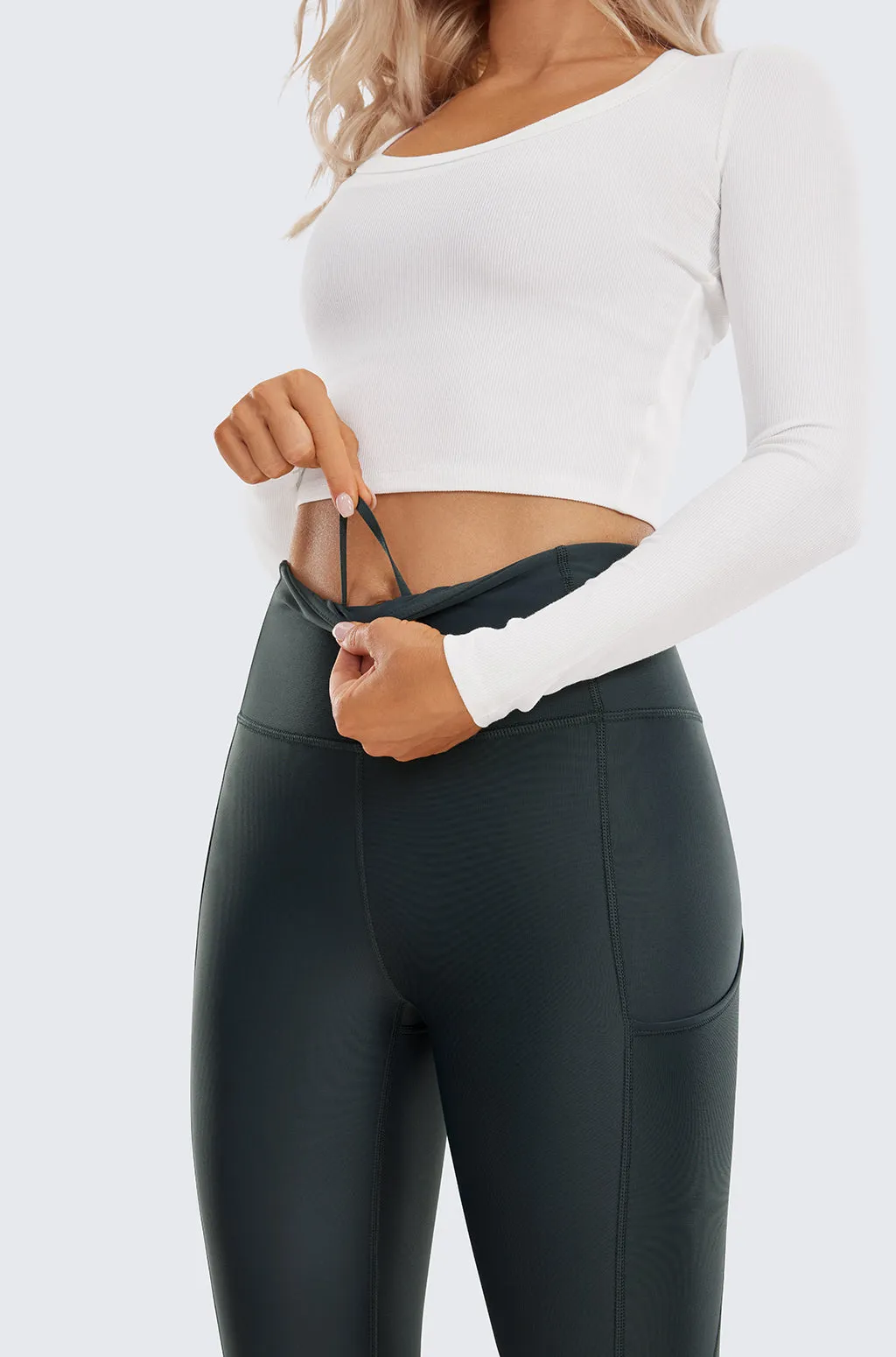 Fleece Lined Leggings with Pockets 28'' sold by Essenther product image thumbnail 3