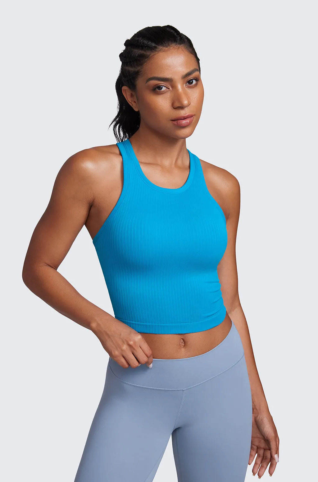 Seamless Ribbed Cropped Tank Top sold by Essenther product image thumbnail 3