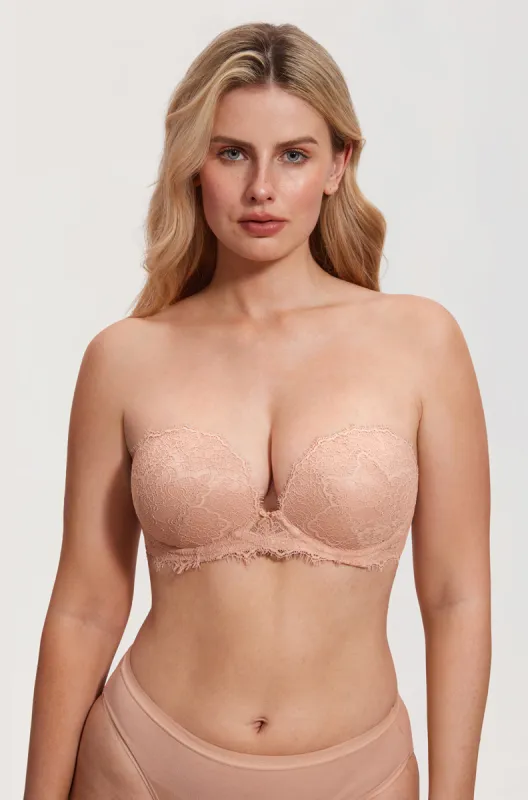 Eyelash Lace Strapless Bra sold by Essenther