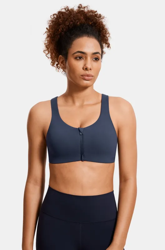 Zip Front Racerback Sports Bra sold by Essenther