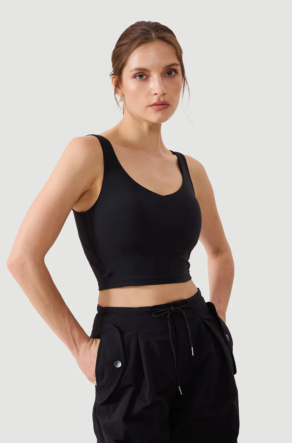 V Neck Longline Sports Bra sold by Essenther