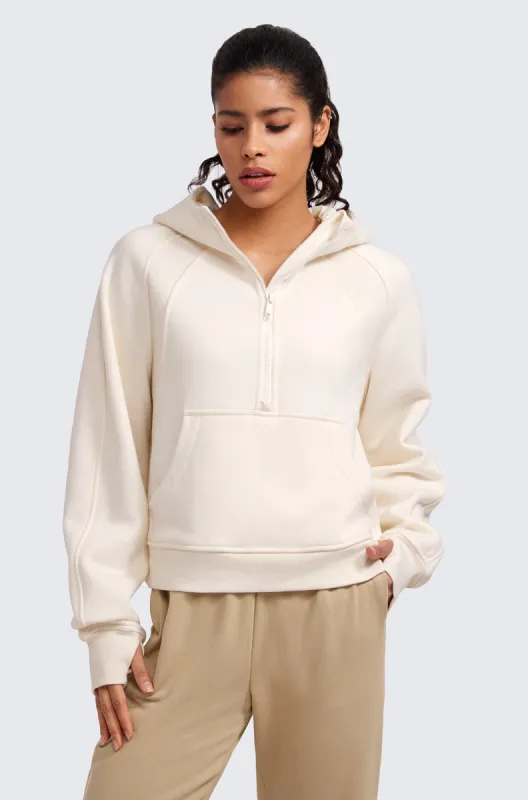 Fleece Lined Half Zip Hoodies made by CRZ Yoga