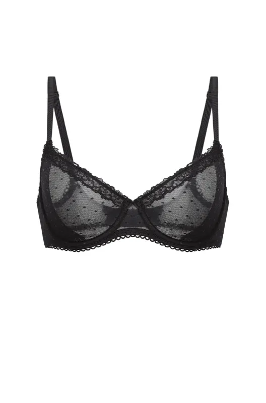 Sheer Mesh Lace Demi Bra sold by Essenther