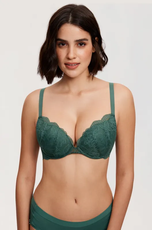 Lacy Plunge Push Up Bra sold by Essenther