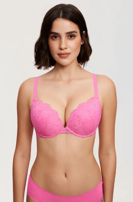 Lacy Plunge Push Up Bra sold by Essenther