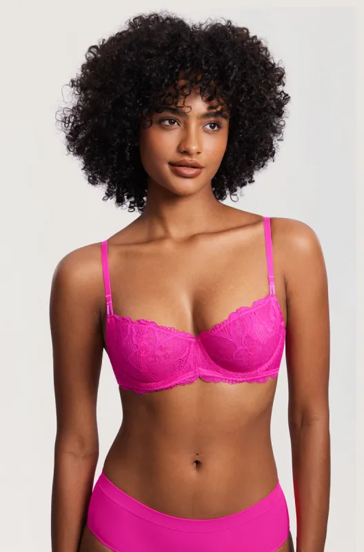 Floral Lace Balconette Bra sold by Essenther