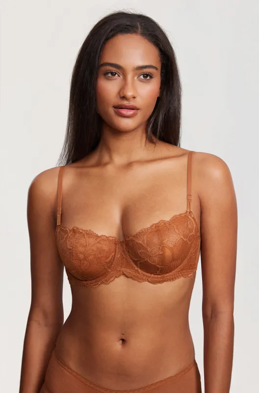 Floral Lace Balconette Bra sold by Essenther