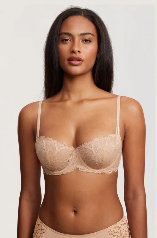 Floral Lace Balconette Bra sold by Essenther