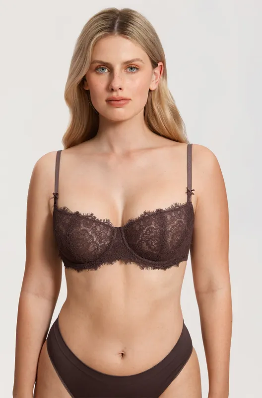 Eyelash Lace Balconette Bra sold by Essenther