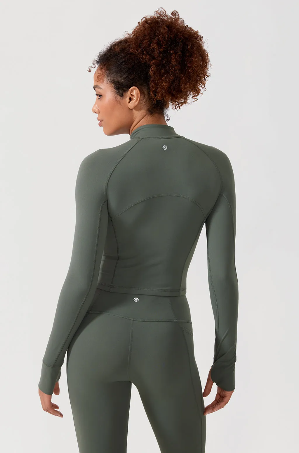 Half Zip Long Sleeve Cropped Top sold by Essenther product image thumbnail 2