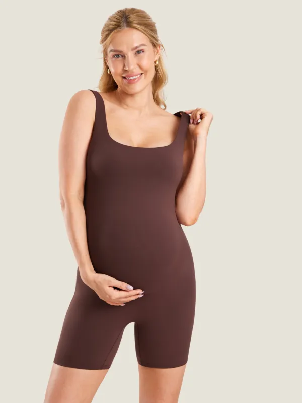 Square Neck Maternity Romper sold by Essenther