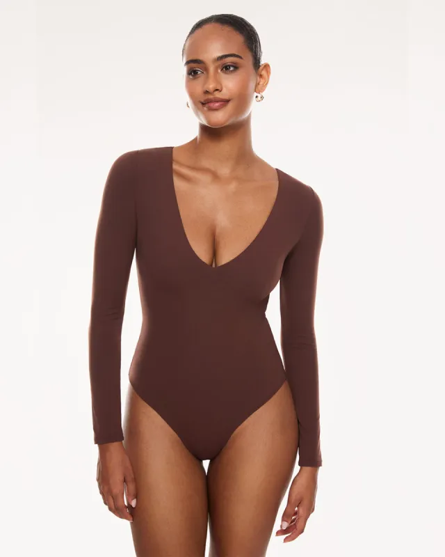V Neck Long Sleeve Bodysuit sold by Essenther